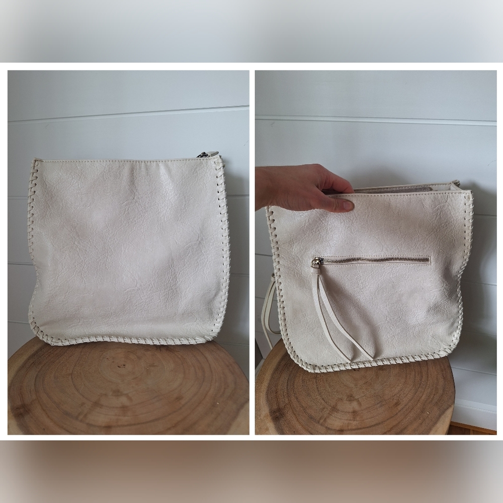 Antik Kraft Cream Vegan Leather Shoulder Bag